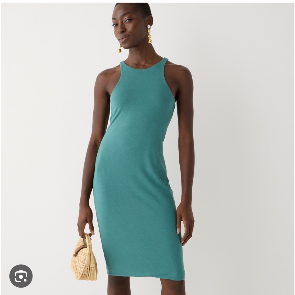 NWT J.Crew: FormKnit High-neck Cutaway Dress Size S Teal Blue